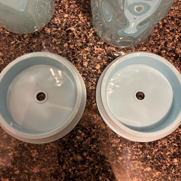 2 Starbucks Holiday 2024 Icey Blue Mottled Luster 18 Oz Glass Cold Cup Tumblers - Picture 6 of 8